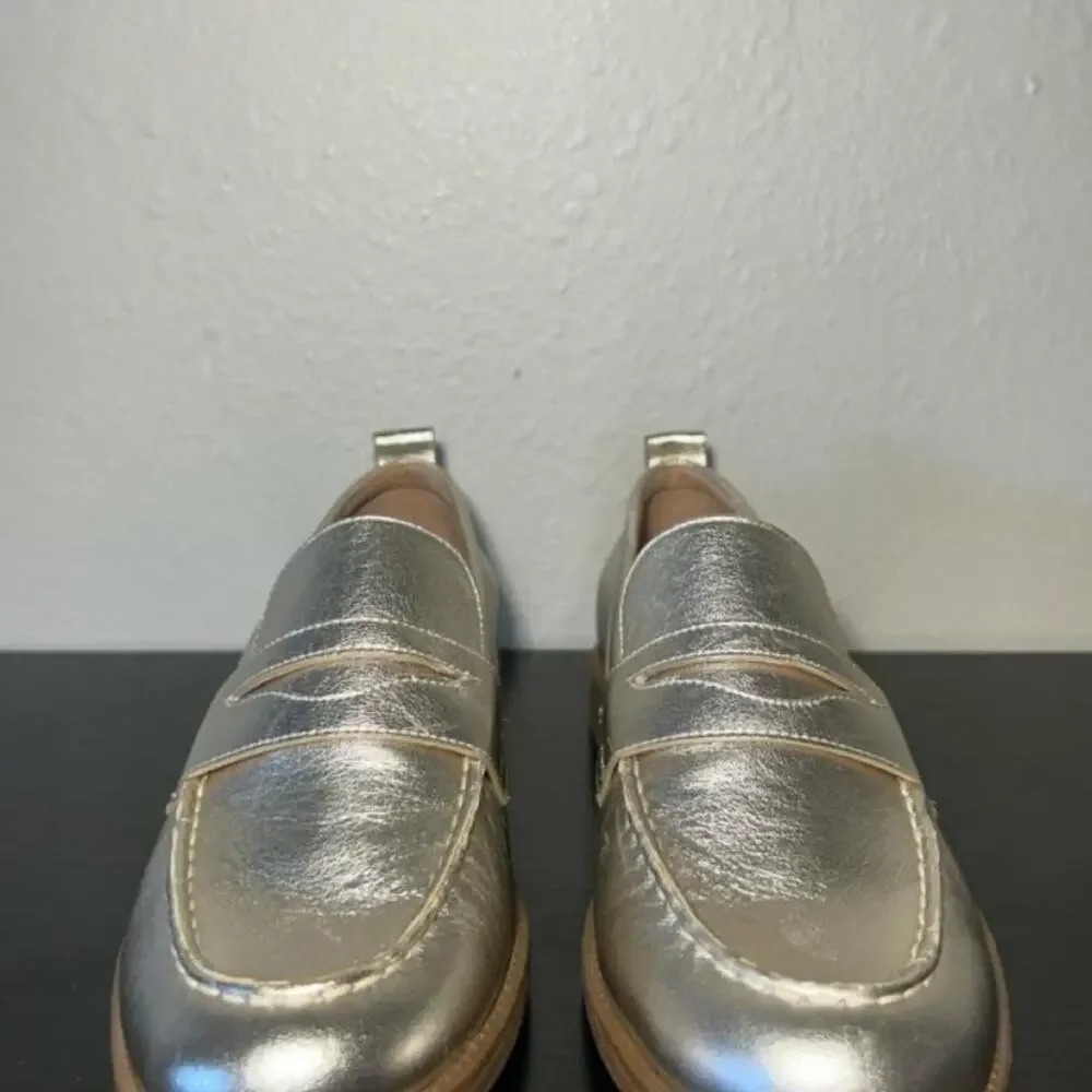 Cole haan gold metallic loafers